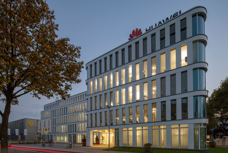 Zusehen ist das Huawei European Headquarter, dass von der bema building visions in Düsseldof realisiert wurde.